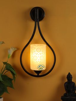 MFD HOME FURNISHING - Bat Design Vintage Wall Sconce Industrial Lamp Fixture 522 Glass Black