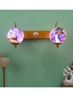 MFD HOME FURNISHING - Half Moon Design Wall Lamp Gold Blue