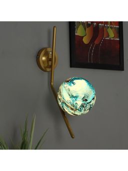 MFD HOME FURNISHING - Hockey Design Vintage Wall Sconce Industrial Lamp Fixture Blue Gold