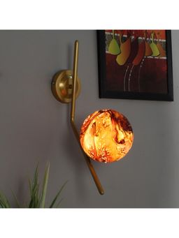 MFD HOME FURNISHING - Hockey Design Vintage Wall Sconce Industrial Lamp Fixture Red Gold