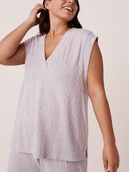 La Vie En Rose - Cable Knit Cap Sleeve Shirt