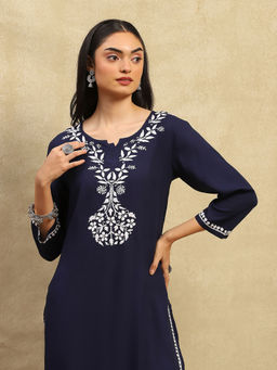House of Chikankari - Chikankari Woven Kurta Set
