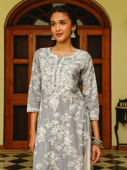 House of Chikankari - Chikankari Printed Long Kurta