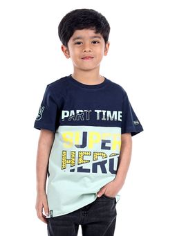 3PIN - Boys Colorblock Super Hero Hd Printed Cotton T-shirt