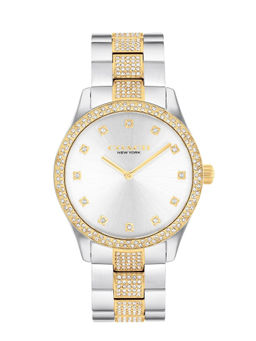 Coach - Brooks Qtz Basic Silver Round Dial Unisex Watch (14400034) (M)