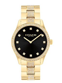 Coach - Brooks Qtz Basic Black Round Dial Unisex Watch (14400035) (M)