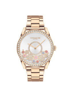 Coach - Preston Qtz Basic Silver White Round Dial Women Watch (14503776) (M)