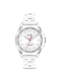 Coach - Libby Qtz Basic Silver White Round Dial Women Watch (14503782) (M)