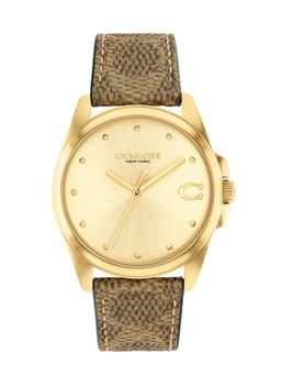 Coach - Greyson Qtz Basic Champagne Gold Round Dial Women Watch (14504111) (M)