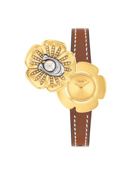 Coach - Tearose Qtz Basic Slim Thin Gold Flower Dial Women Watch (14504149) (M)