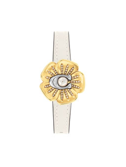 Coach - Tearose Qtz Basic Slim Silver White Flower Dial Women Watch (14504151) (M)