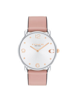 Coach - Elliot Qtz Basic Silver White Round Dial Women Watch (14504199) (M)