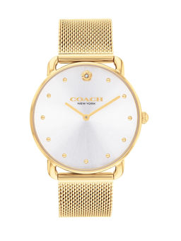 Coach - Elliot Qtz Basic Silver White Round Dial Women Watch (14504208) (M)