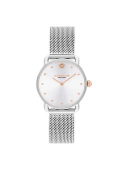 Coach - Elliot Qtz Basic Silver White Round Dial Women Watch (14504221) (M)