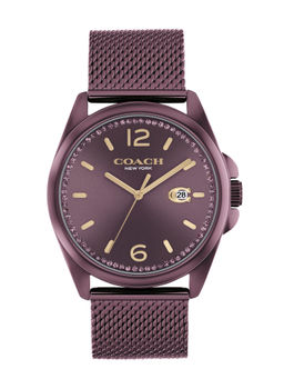 Coach - Greyson Qtz Basic Calendar Purple Round Dial Women Watch (14504252) (M)