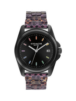 Coach - Greyson Qtz Basic Calendar Black Round Dial Women Watch (14504276) (M)