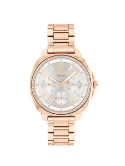 Coach - Kitt Qtz Multifunction Silver Tonneau Dial Women Watch (14504395) (M)