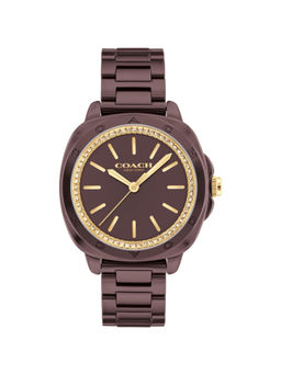 Coach - Kitt Qtz Basic Brown Tonneau Dial Women Watch (14504403) (M)