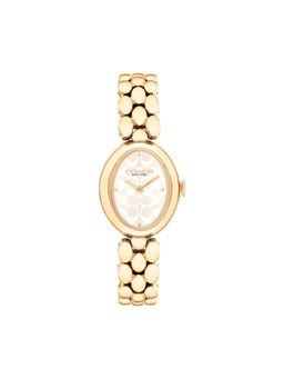 Coach - Sammy Qtz Basic Silver White Oval Dial Women Watch (14504417) (M)