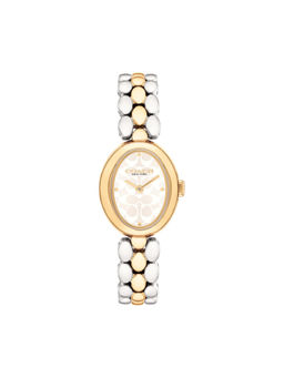 Coach - Sammy Qtz Basic Silver White Oval Dial Women Watch (14504419) (M)
