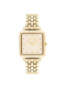 Coach - Cass Qtz Basic Off White Champagne Square Dial Women Watch (14504495) (M)