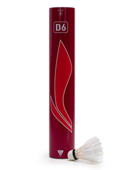 Li-Ning - D6 Feather Shuttlecock - White (Medium, 76, Pack of 6)