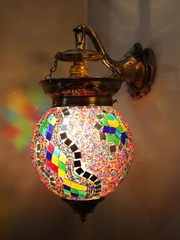 Homesake - Turkish Glass Wall Bracket Elephant Multi