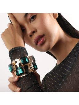 Sohi - Women Dented Stone Statement Bracelet