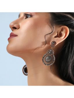 Sohi - Women Embellished Filigree Drop Earrings