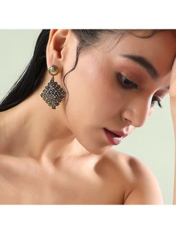 Sohi - Women Roses-Wrap Rhombus Drop Earrings