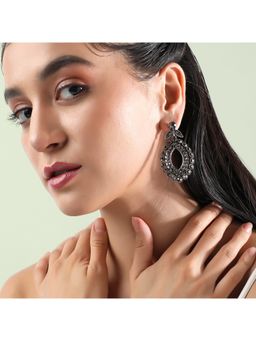 Sohi - Women Embellished Hollow Eye Drop Earrings