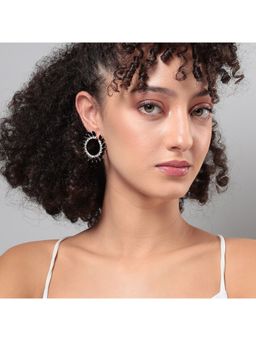 Sohi - Women Cascading Crystals Hoop Earrings