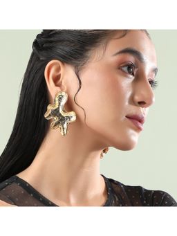 Sohi - Women Metallic Abstract Stud Earrings