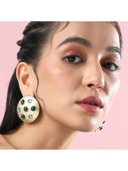 Sohi - Women Emerald Cascade Stud Earrings