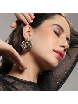 Sohi - Women Dented Halo Stud Earrings