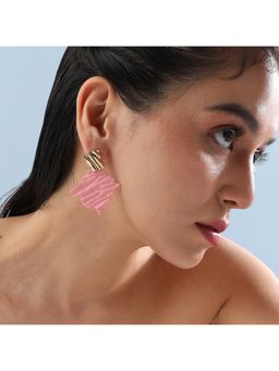 Sohi - Women Contrast Ripple Drop Earrings