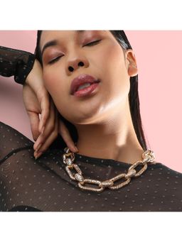 Sohi - Women Dented Chain link Necklace