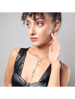 Sohi - Women Flower Drop Negligee Necklace with Earrings