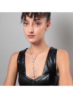 Sohi - Women Leaf Drop Negligee Necklace with Earrings