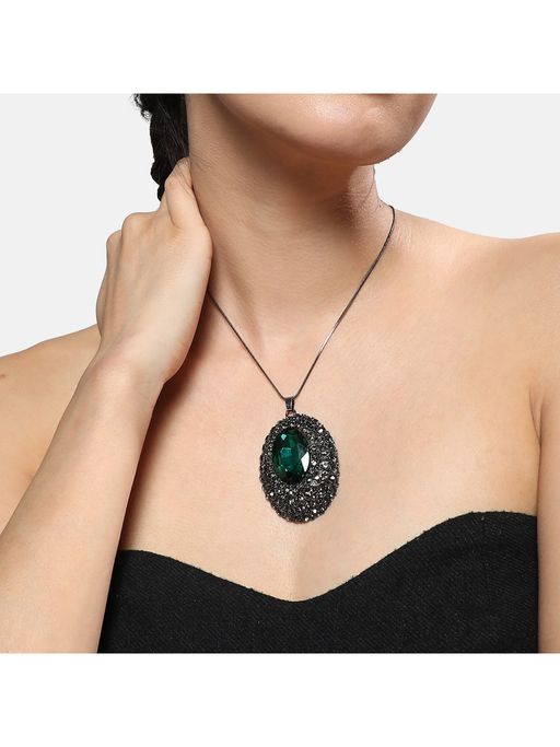 Buy Sohi Women Whispering Rose Pendant Necklace Online 3