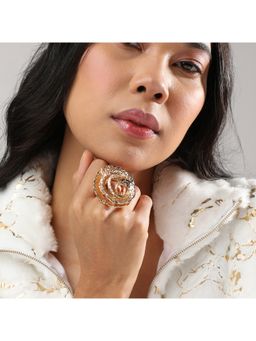 Sohi - Women Dented Swirl Statement Ring