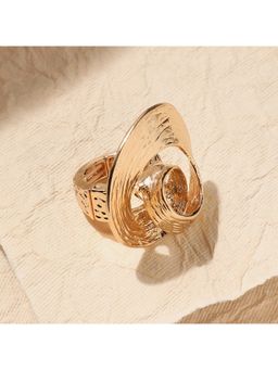 Sohi - Women Metallic Spiral Cocktail Ring