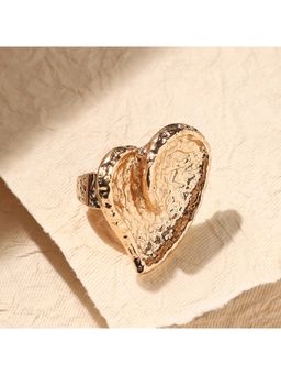 Sohi - Women Dented Heart Cocktail Ring