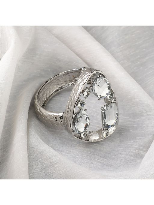 Sohi Women Crystal Triangle Statement Bracelet