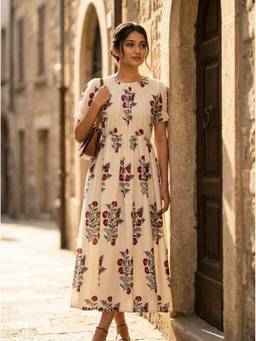 Vastara TheLabel - Ivory Mughal Muse Dress