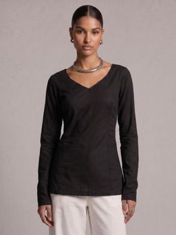 NISHORAMA - Black Solid Hunar Sleeved Tunic