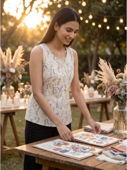 ZNKL - White Cotton Tie-Ups Styled Back Top