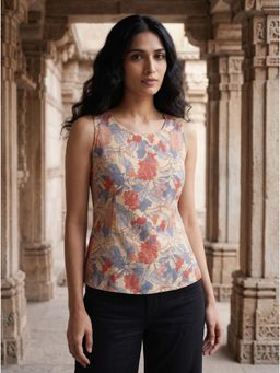 ZNKL - Multi-Colour Cotton Tie-Ups Styled Back Top