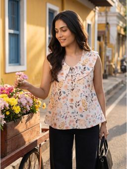 ZNKL - White Cotton Layered Regular Top