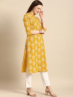 Rama's - Women Yellow Ethnic Motifs Printed Regular Kurta